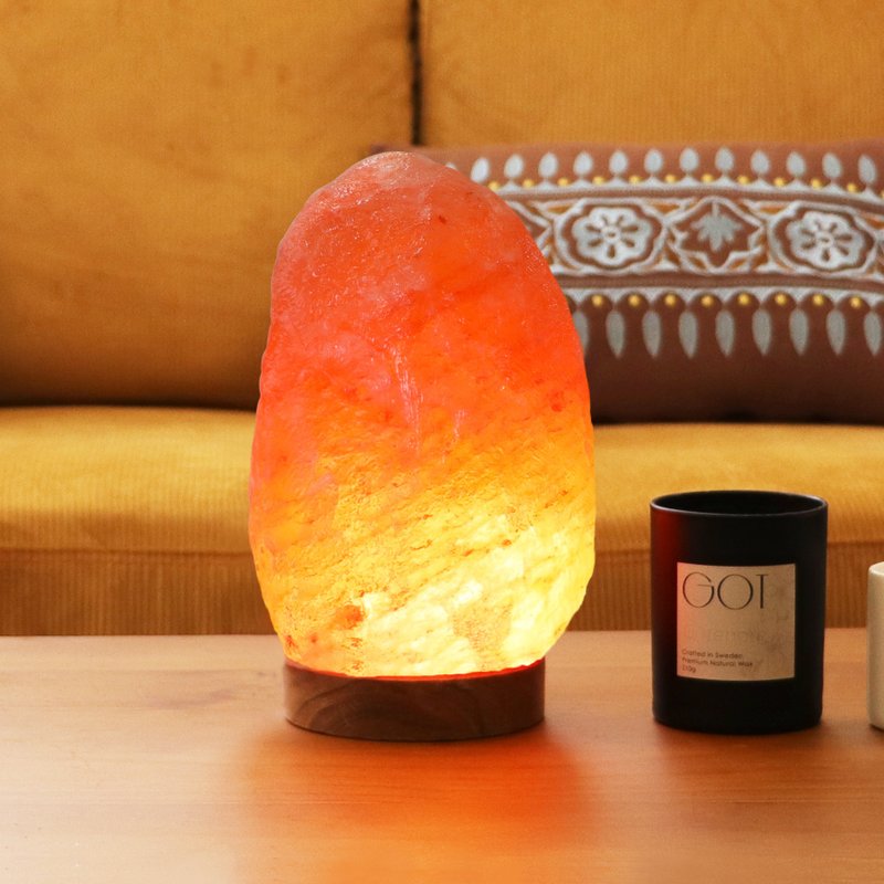 2-3kg Rose Salt Lamp I Recommended for gathering wealth and purifying energy for small bedrooms I Salt Lamp - โคมไฟ - วัสดุอื่นๆ สีส้ม