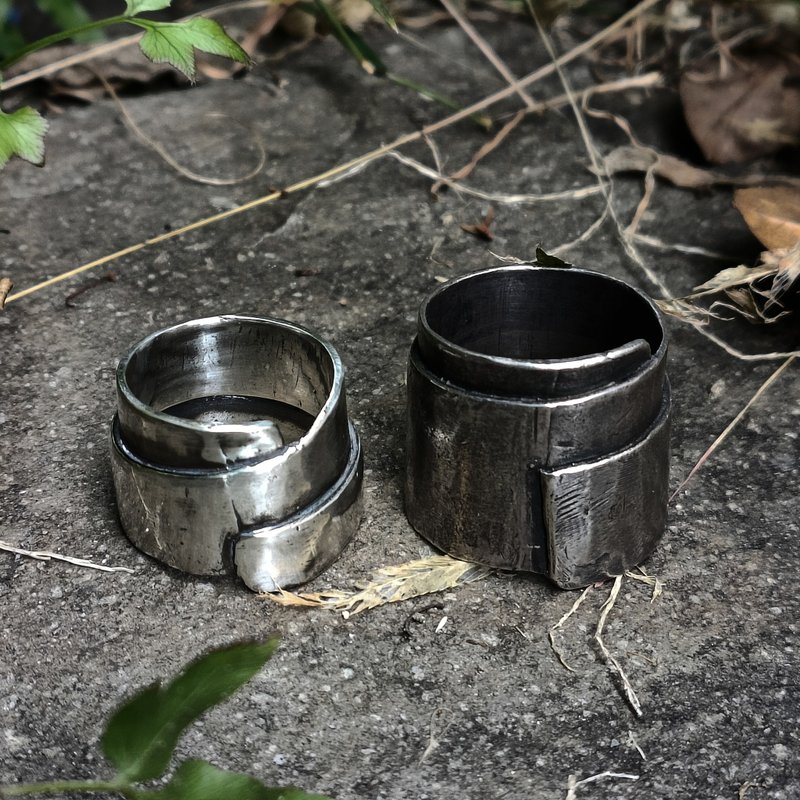 wide version rings - General Rings - Sterling Silver Black