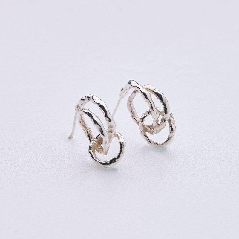Ripple earrings - 耳環/耳夾/耳骨夾 - 純銀 