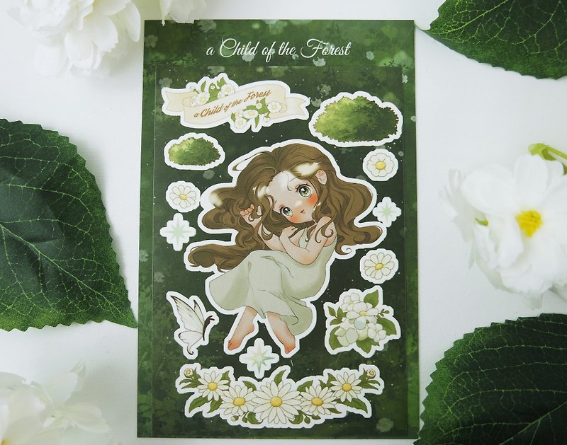 a Child of the Forest Sticker - สติกเกอร์ - กระดาษ สีเขียว