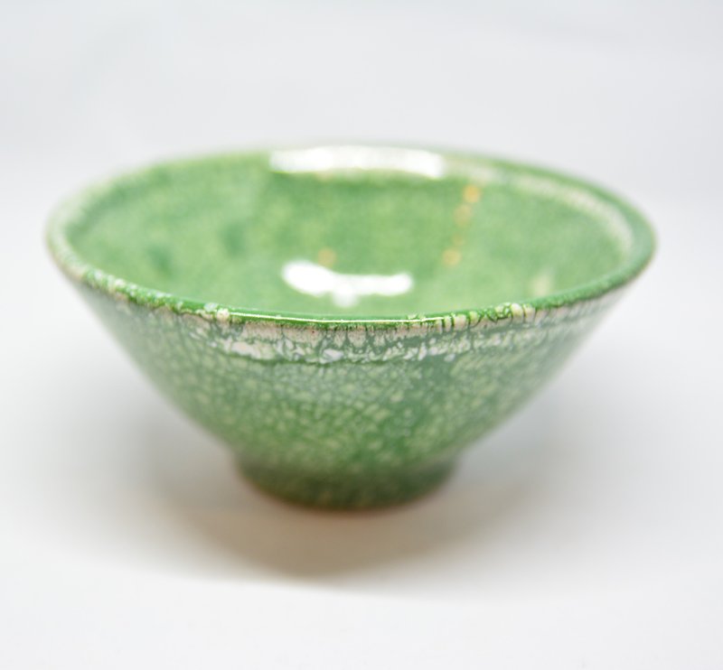 _ _カップ緑の氷の亀裂フェアトレード - 茶碗・ボウル - 陶器 グリーン