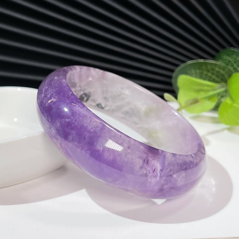 Lavender Purple Jade Bracelet 58MM Ice Moisture Starlight Purple Crystal Bracelet Dreamy, Elegant and Charming - สร้อยข้อมือ - คริสตัล สีม่วง