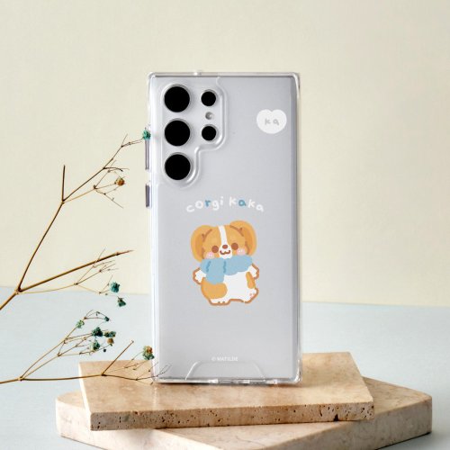 TOYSELECT 柯基犬卡卡暖冬圍巾防摔透明SAMSUNG手機殼-卡卡