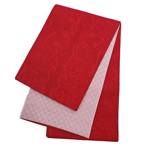 fuukakimono 女性 腰封 和服腰帶 小袋帯 半幅帯 日本製 紅色
