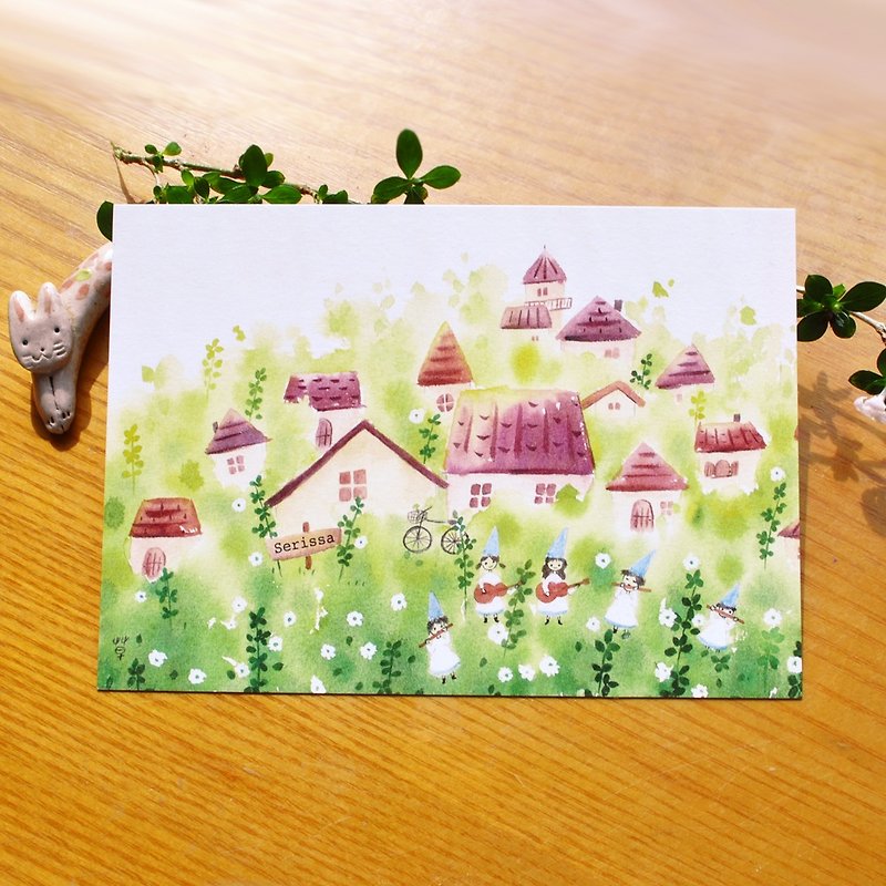 小花系列-六月雪 明信片 - 卡片/明信片 - 紙 綠色