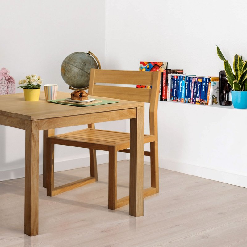 【特價品】紐約柚木餐椅 (兩款) 實木家具椅子 環保油蠟保護 - 椅子/沙發 - 木頭 卡其色