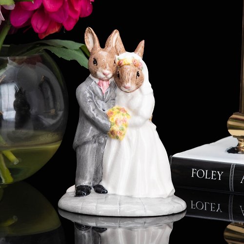 擎上閣裝飾藝術 英國Royal Doulton班尼兔Bunnykins Wedding Day手工陶瓷工藝擺飾