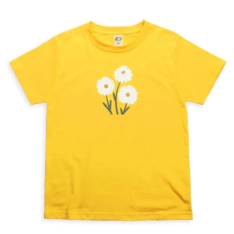 [Autumn Daisies] Short T/Women's Tops/Men's T-Shirts/T-Shirt/Couples' T-shirts - Women's T-Shirts - Cotton & Hemp Yellow