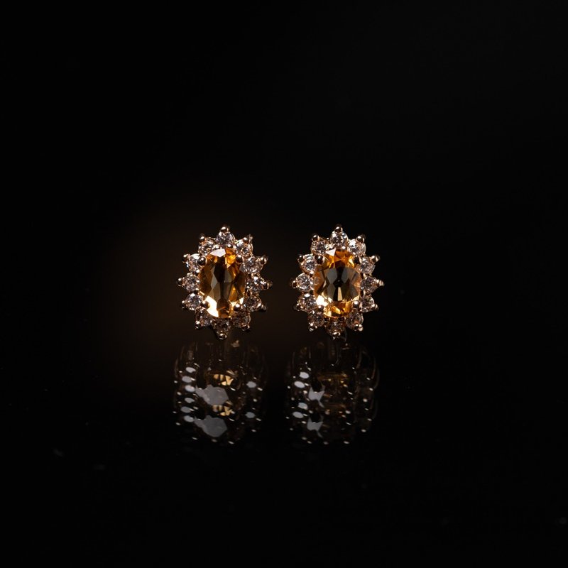 Example of Love l Citrine Earrings E0025 - ต่างหู - เครื่องเพชรพลอย 