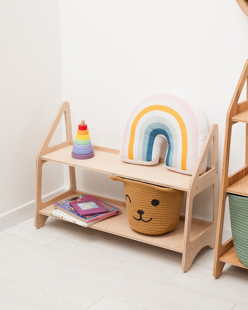 モンテッソーリおもちゃオーガナイザー、幼児プレイルーム家具、誕生日幼児ギフト - キッズ家具 - 木製 多色