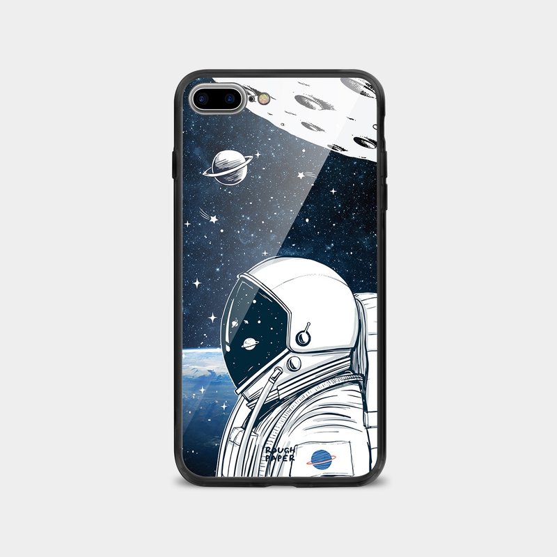 Astronaut Space Exploration | Tempered Glass Case | Mobile Phone Case - เคส/ซองมือถือ - พลาสติก สีใส