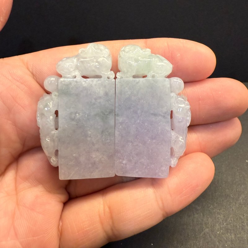 瀚玉珠寶 天然冰種紫羅蘭翡翠印章 對章 - 其他 - 玉石 