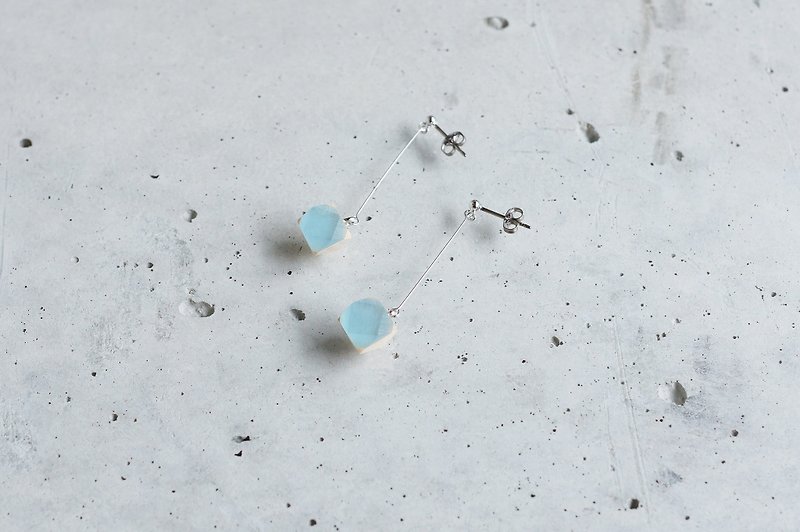 Swing nut earrings / LIGHTBLUE - Earrings & Clip-ons - Wood Blue