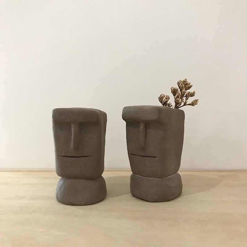 moai moai | easter island heads | Flowerware - Pottery & Ceramics - Pottery Brown