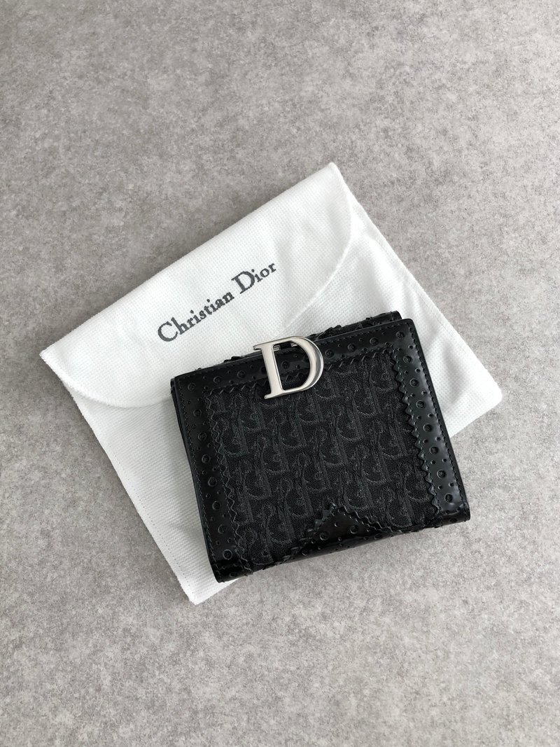 【 日本直送　名牌中古包 】Christian Dior クリスチャン ディオール ストリートシック 財布 ブラック ジャガード 二つ折り財布 v8cfsw - 錢包/皮夾/長短夾 - 棉．麻 黑色