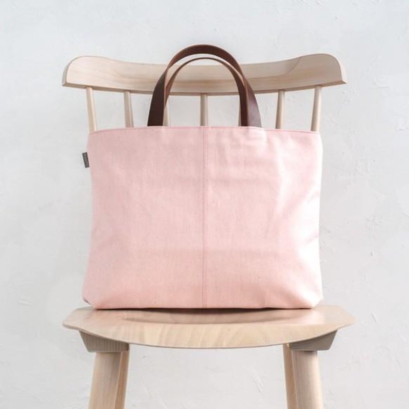 草木染トート 桜染 - ショルダーバッグ - その他の素材 ピンク