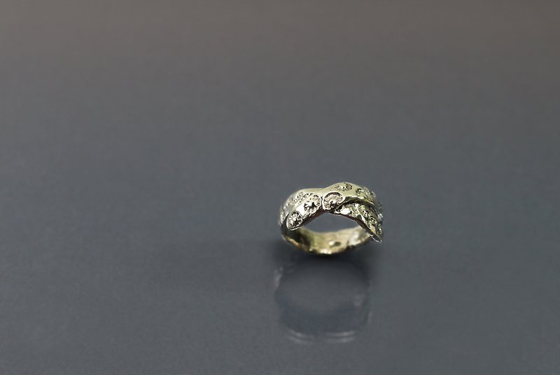 Texture series - rubbing 925 Silver - General Rings - Sterling Silver Gold