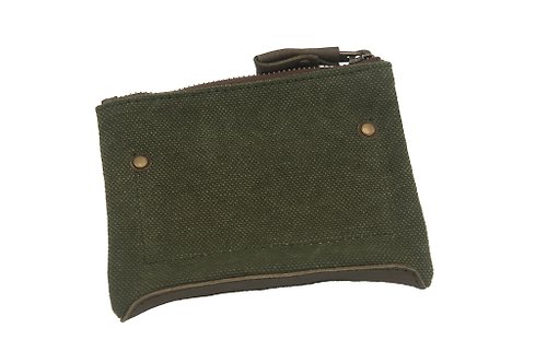 Greenies&Co Leather base canvas case Small Olive
