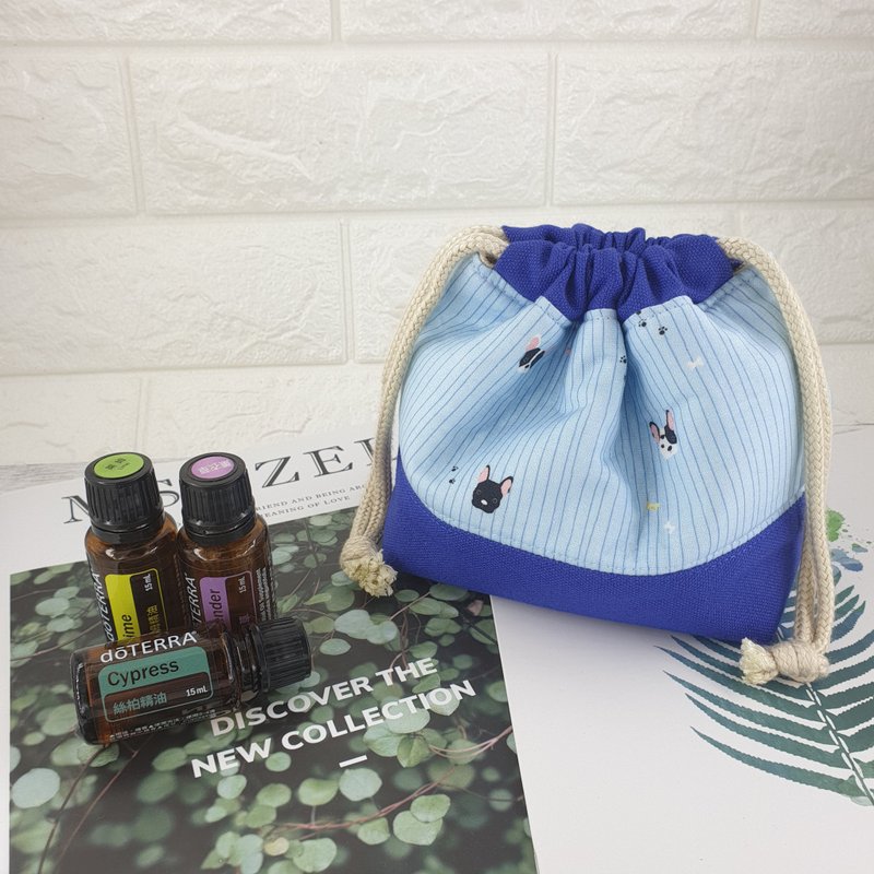 P-07 Portable essential oil storage bag universal bag drawstring bag can hold 8 pieces of 15ml essential oil can be embroidered - น้ำหอม - ผ้าฝ้าย/ผ้าลินิน 