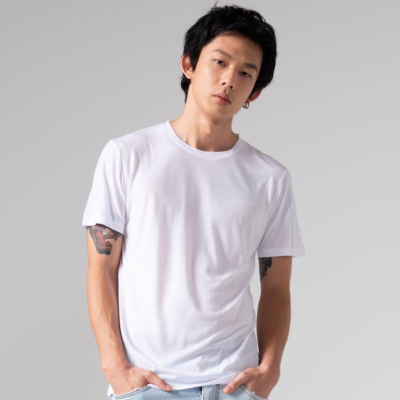 Silk | Lightweight short sleeves inside - Men's T-Shirts & Tops - Cotton & Hemp White