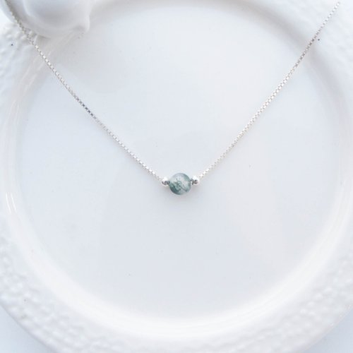 大員囡仔手作坊 【水晶項鍊】海藻玉 | 純銀小水晶 正能量鎖骨項鍊 | 大員囡仔