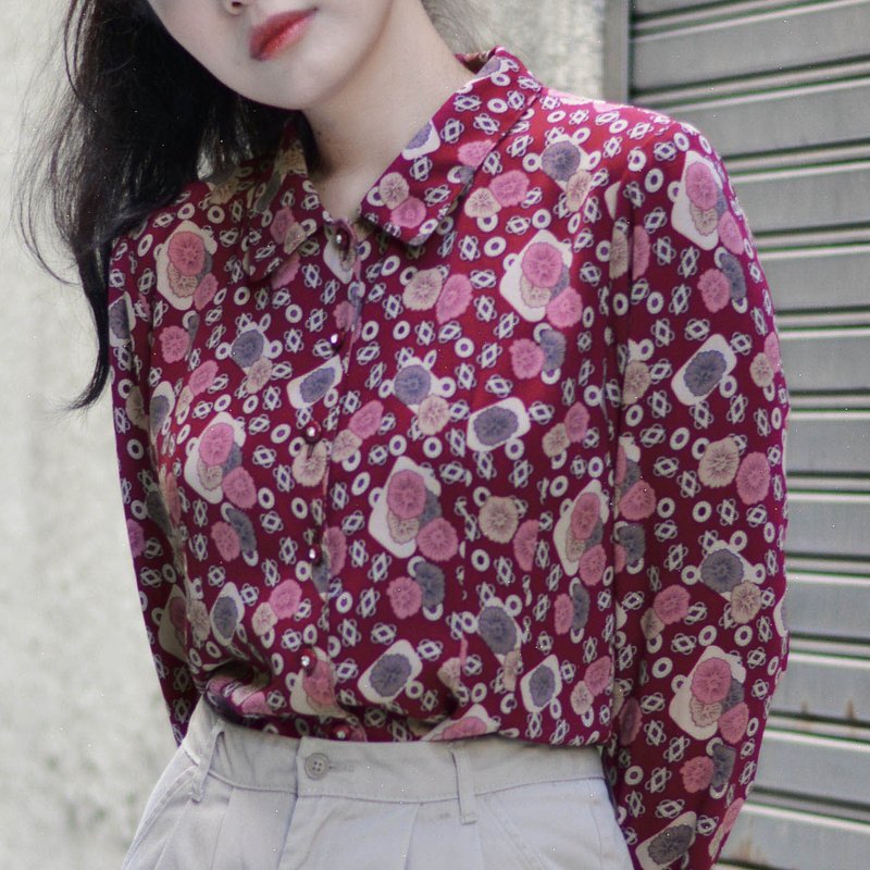 花占 |  古着長袖襯衫 - 女襯衫 - 其他材質 