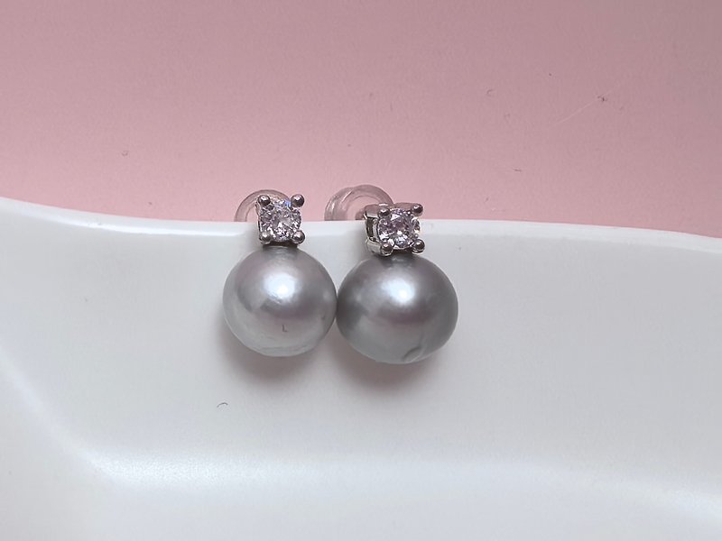 Mother's Day Princess Natural Sea Pearl True Linen Silver Earrings - ต่างหู - ไข่มุก สีเงิน