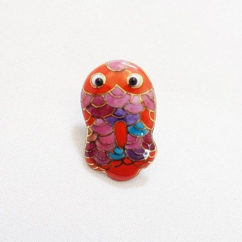 ブリキのおもちゃ金魚の七宝焼ピンブローチUncle Z, Cloisonne