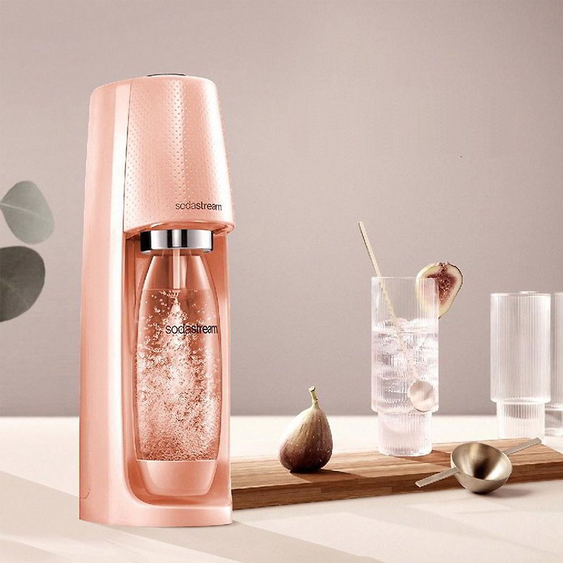 [Free water bottle 3-piece set] Fashion style automatic bottle-buckling sparkling water machine Spirit-Coral Orange - เครื่องใช้ไฟฟ้าในครัว - โลหะ สีส้ม