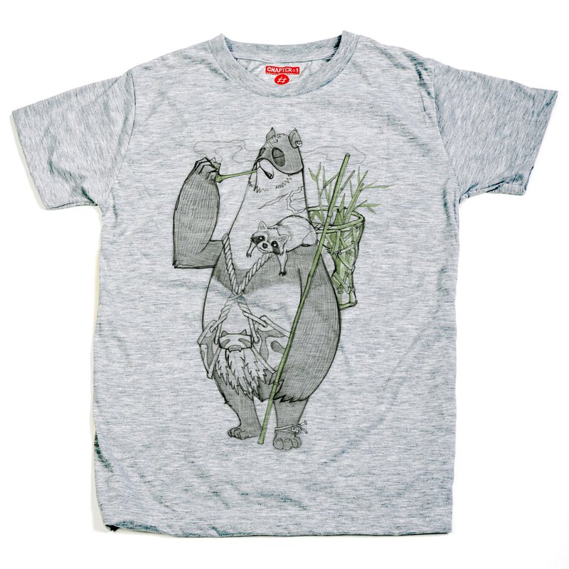 Panda Bamboo Soft unisex men woman cotton mix Chapter One T-shirt - 男 T 恤 - 棉．麻 白色