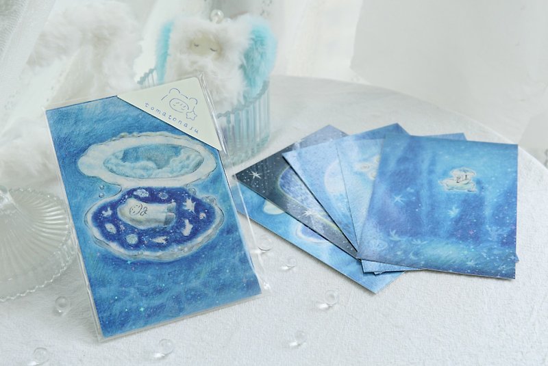 小小微光之旅 閃閃發光的明信片 生日卡 禮物卡 5張入 - 心意卡/卡片 - 紙 藍色