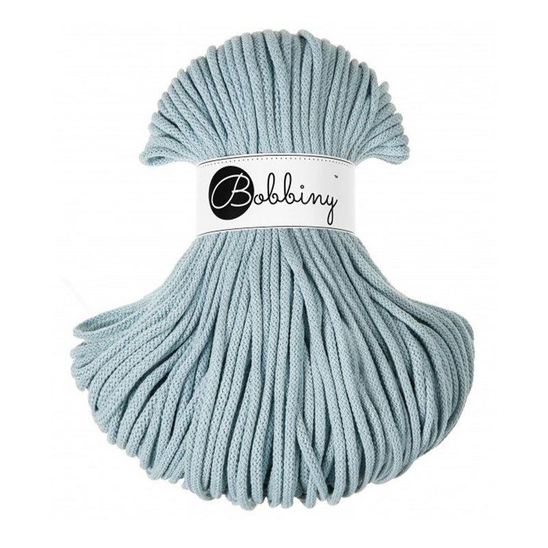 BOBBINY Eco Yarn 5mm Braided Cord MISTY - เย็บปัก/ถักทอ/ใยขนแกะ - ผ้าฝ้าย/ผ้าลินิน สีน้ำเงิน
