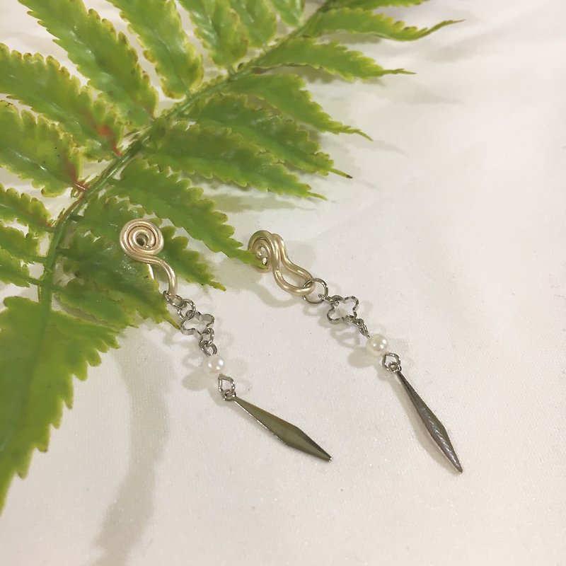 Soft line drop ear clip earrings - Earrings & Clip-ons - Other Metals Silver