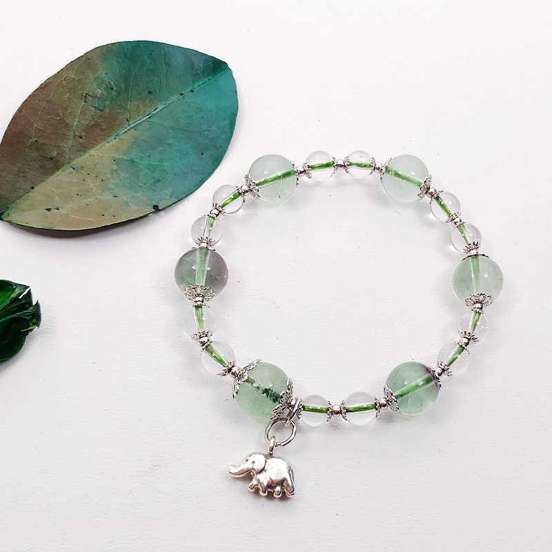 Natural Fluorite Rainbow Gemstone White Crystal 18K Gold Bracelet - Bracelets - Gemstone Green
