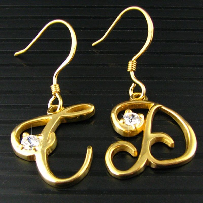 Customized.925 sterling silver jewelry EAR00003-name earrings (ear hook earrings) - ต่างหู - โลหะ 
