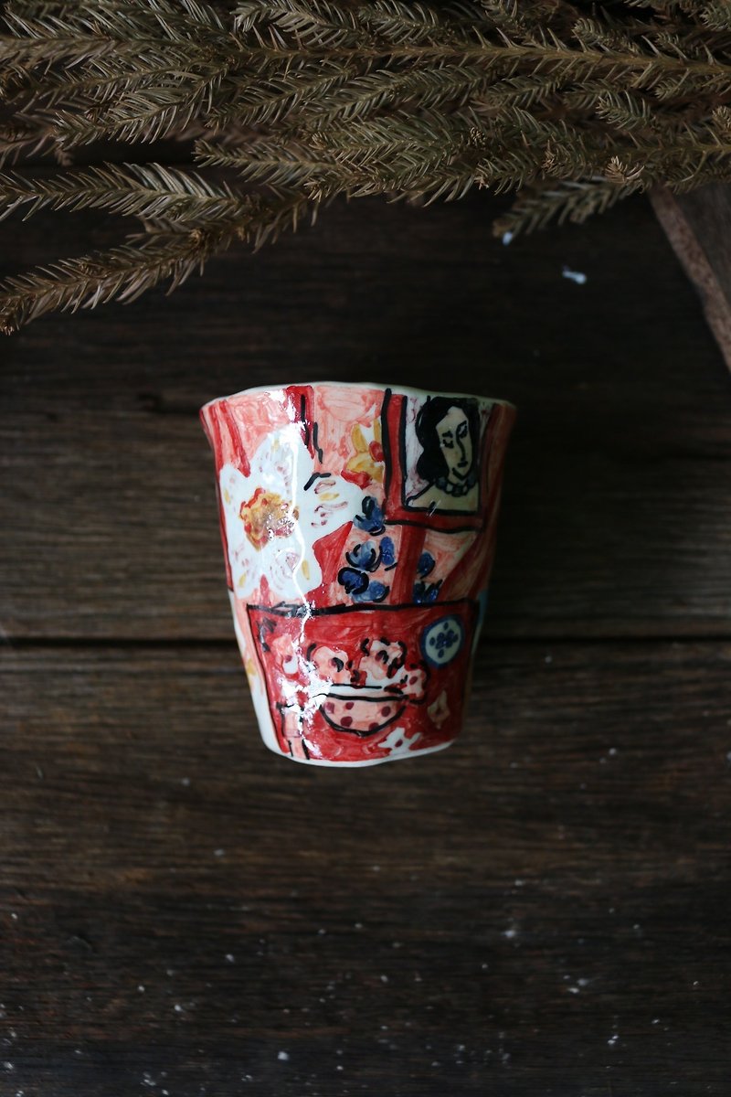 Ceramic Coffee Cup Henri Matisse  - 花瓶/花器 - 陶 紅色
