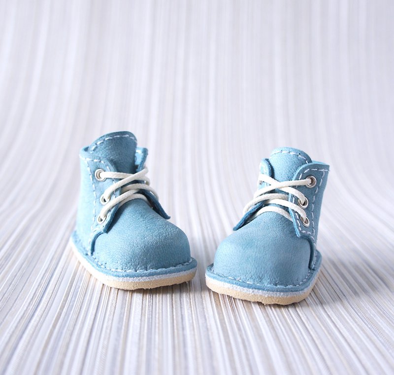 Leather Blue shoe for Paola Reina, Boots for doll, Genuine Leather Doll footwear - ตุ๊กตา - หนังแท้ สีน้ำเงิน
