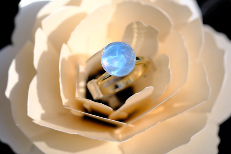 Crystal Bay Ring (sky blue) 晶.凝指環 (天藍) - 戒指 - 玻璃 藍色