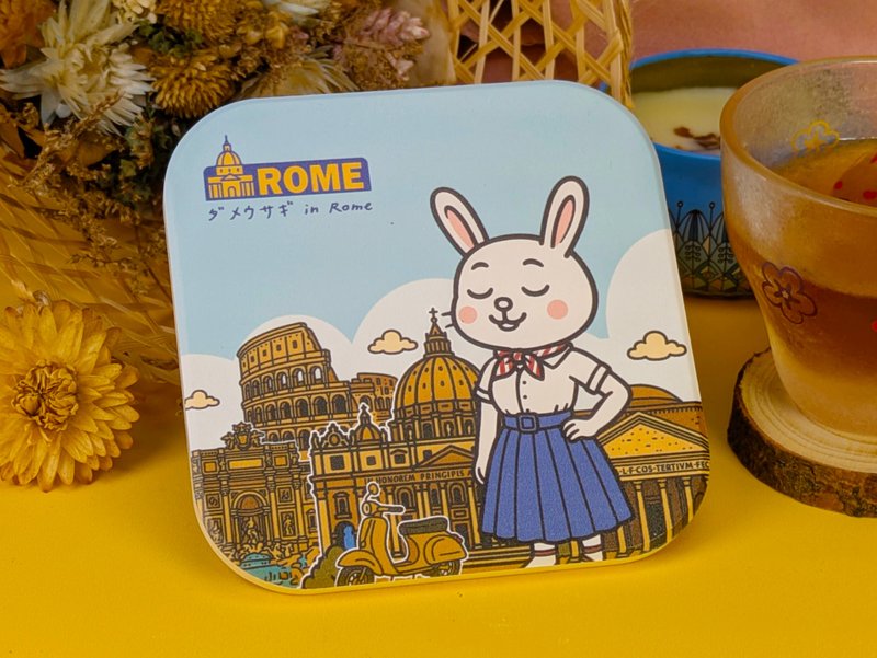 陶瓷杯墊【廢兔 in Rome】 - 杯墊 - 陶 