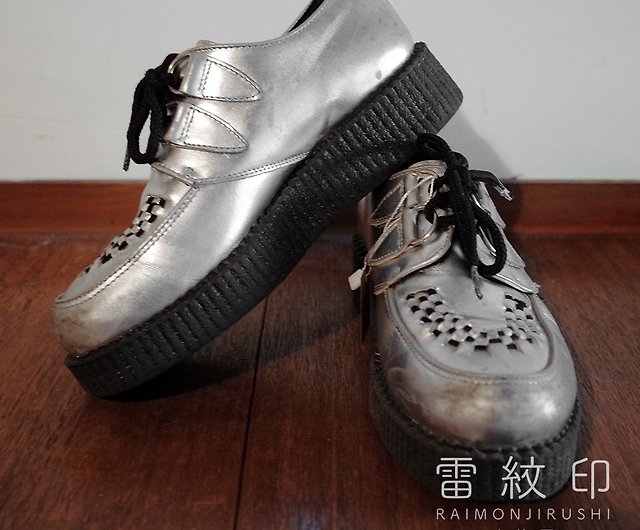 ファッション【SOPH.NET別注 SANDERS】英国製革靴レザーシューズ銀シルバー8