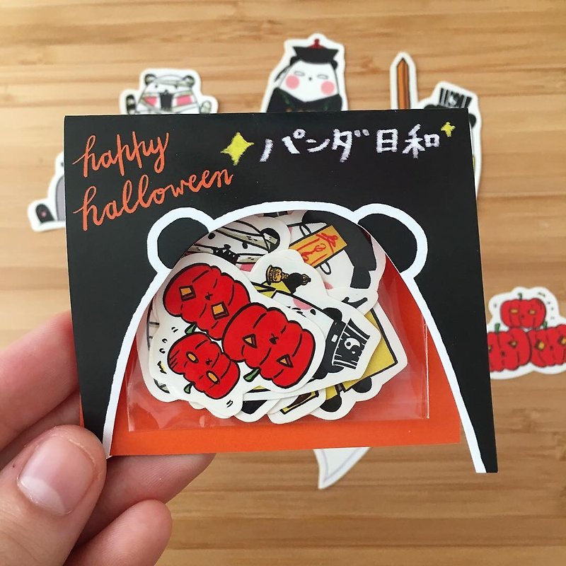 Ghost Panda Halloween Sticker Set - Stickers - Paper Multicolor