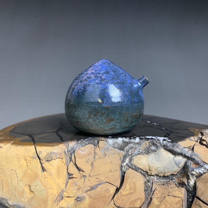 Taiwan [Ceramic glaze change] Hand drawn billet water drop inkstone (middle) 26 - Other - Pottery Brown