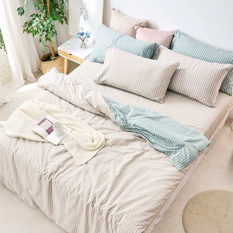 Bed Duvet Set-Single/Double/Large/40 Count Combed Cotton/Earl Earl Latte Made in Taiwan - Bedding - Other Materials Brown