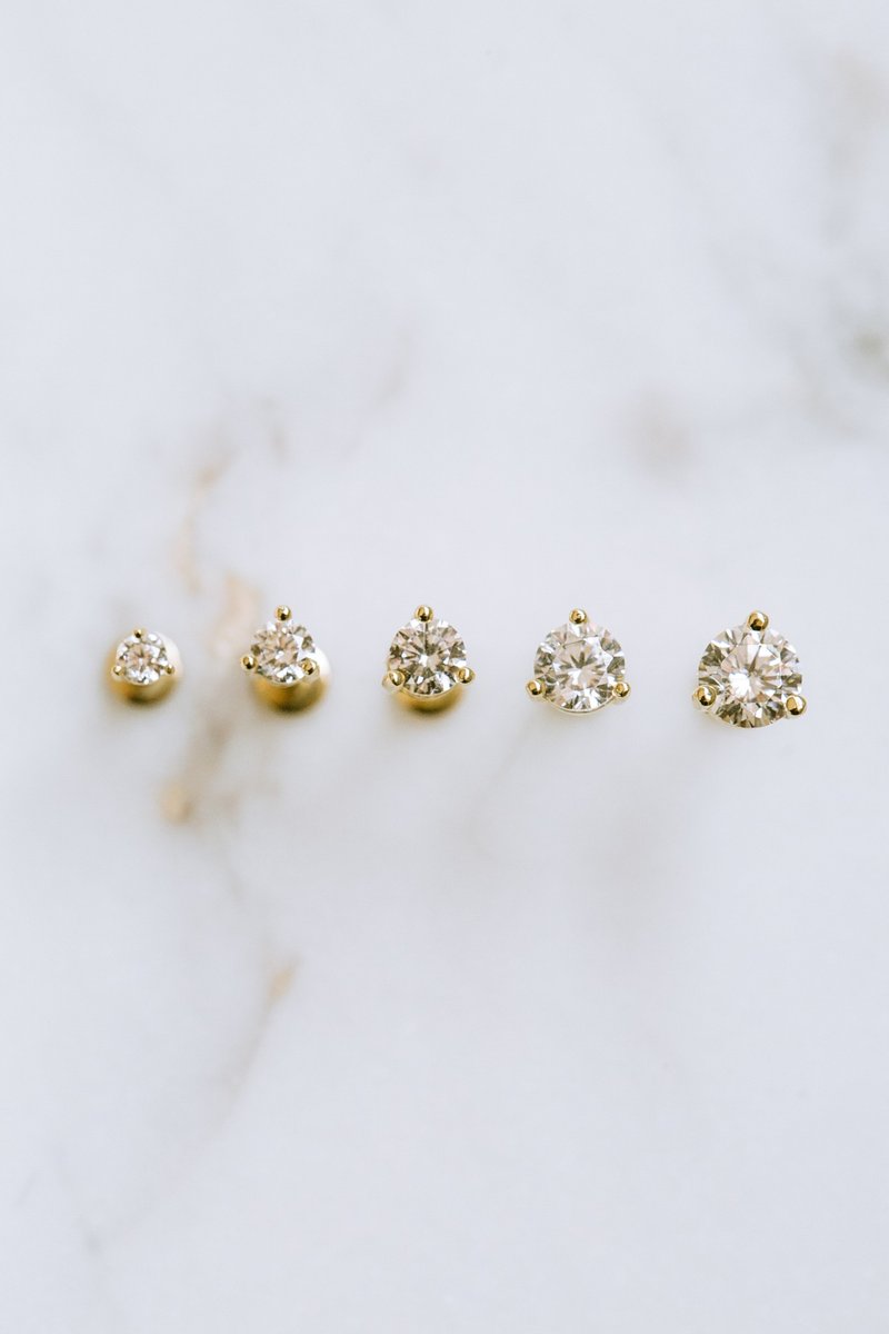 Precious Metals Earrings & Clip-ons Yellow - 14K Gold Cz Cartilage Helix Tragus Internally Threaded Piercing Earring Labret