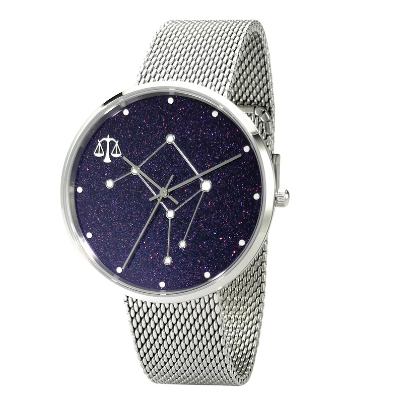 Constellation in Sky Watch (Libra) Luminous Free Shipping Worldwide - นาฬิกาผู้ชาย - สแตนเลส สีน้ำเงิน