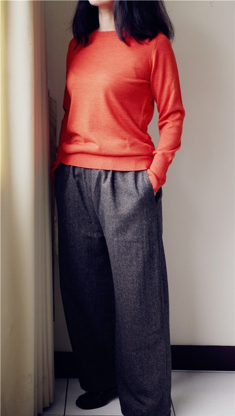 [冬服のティップ布]メリノ純ウールラウンドネックセーターボトミングシャツ - ニット・セーター - ウール 