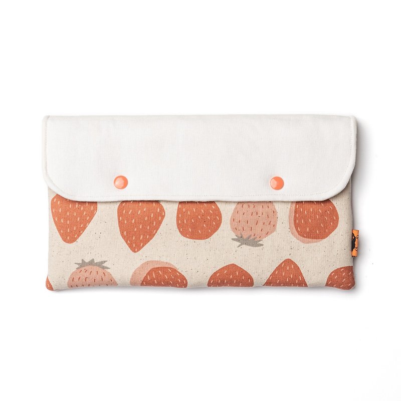 [Su Ground. Suguang] Switch Protection Bag - Strawberry - Clutch Bags - Cotton & Hemp White