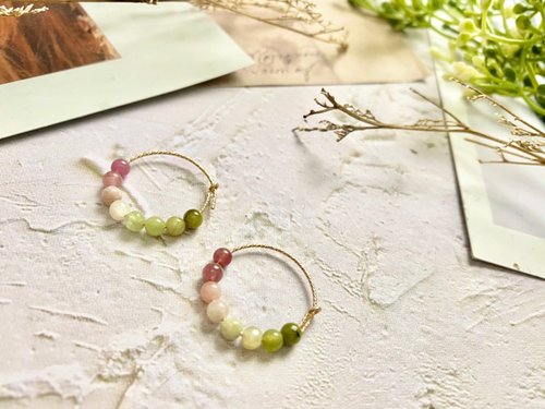 formica accessory 馬卡龍碧璽耳圈 碧璽飾品 碧璽 手作飾品 手作耳環 碧璽耳環