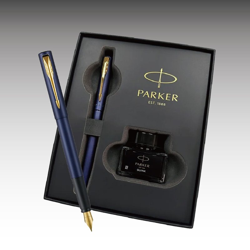 Parker 派克 新威雅XL 海軍藍墨水禮盒組  免費刻字 - 鋼筆 - 其他金屬 藍色