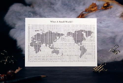 Peggy KUO 【樂譜明信片】世界地圖-小小世界
